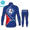 Radbekleidung Radtrikot Langarm + Lang Radhose 2017 FDJ Kinder Winter Thermal Fleece N002